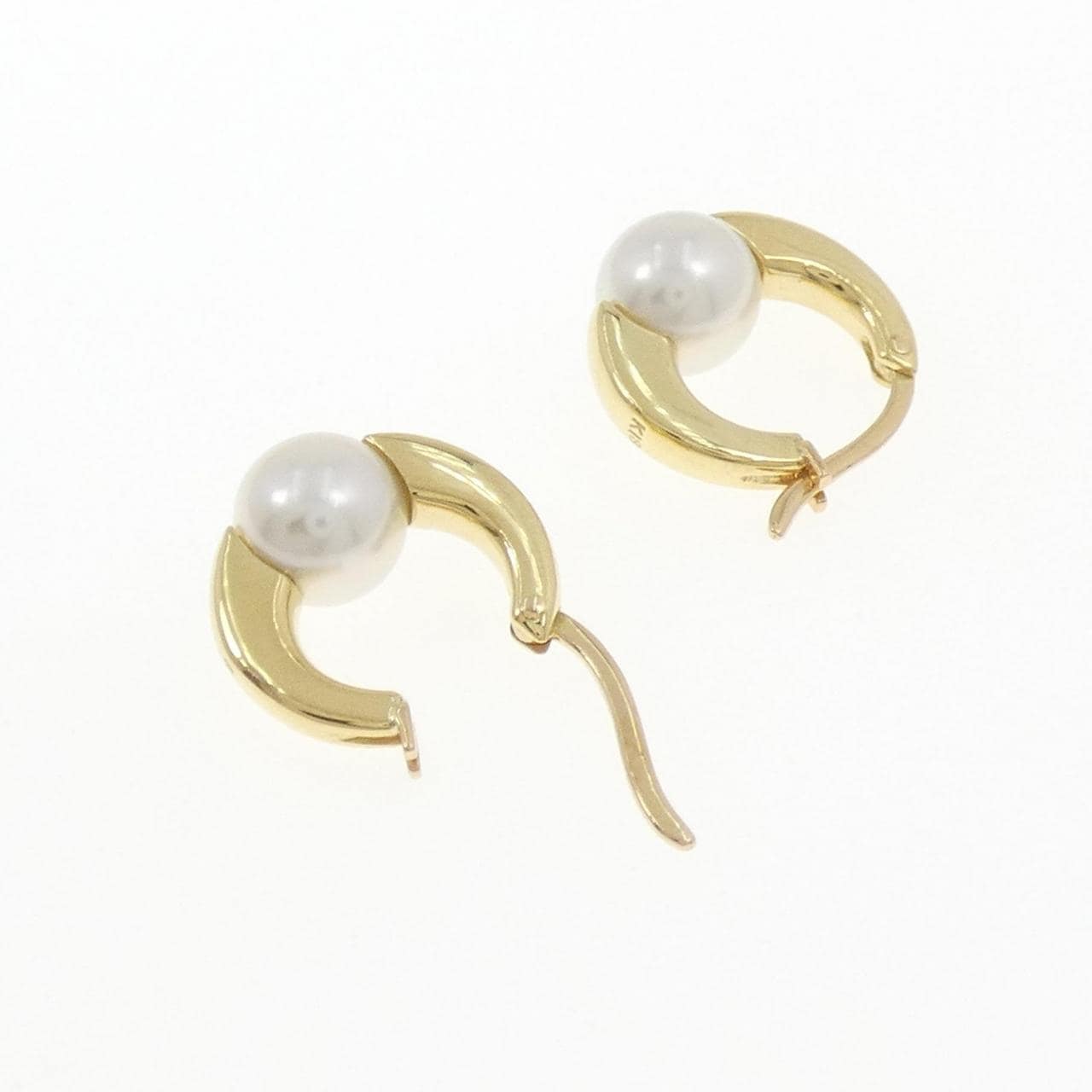 K18YG Hoop Akoya Pearl Earrings 7.0mm