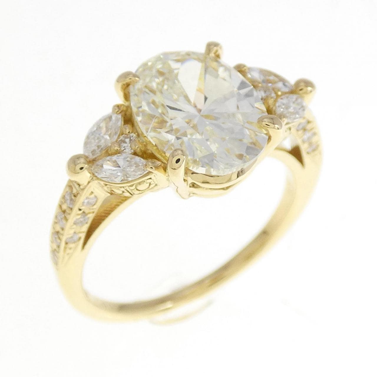 [Remake] K18YG Diamond ring 2.502CT M SI1 oval cut