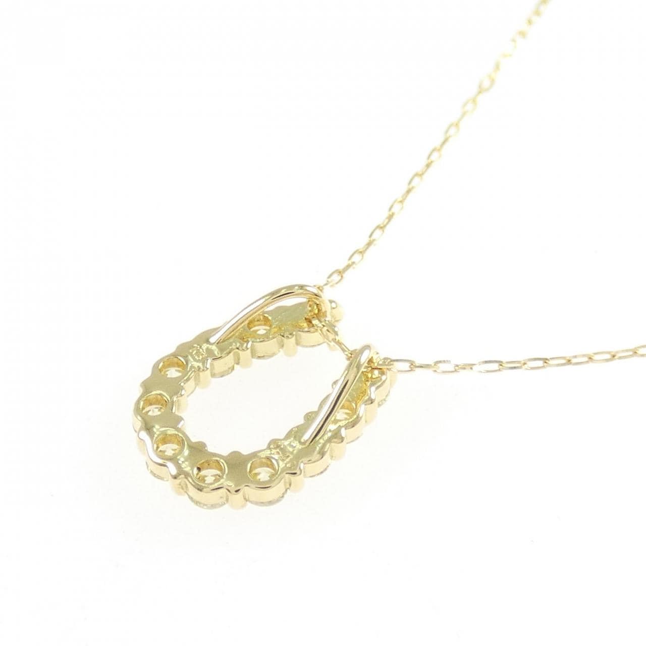 【新品】K18YG ホースシュー ダイヤモンド ネックレス 0.30CT