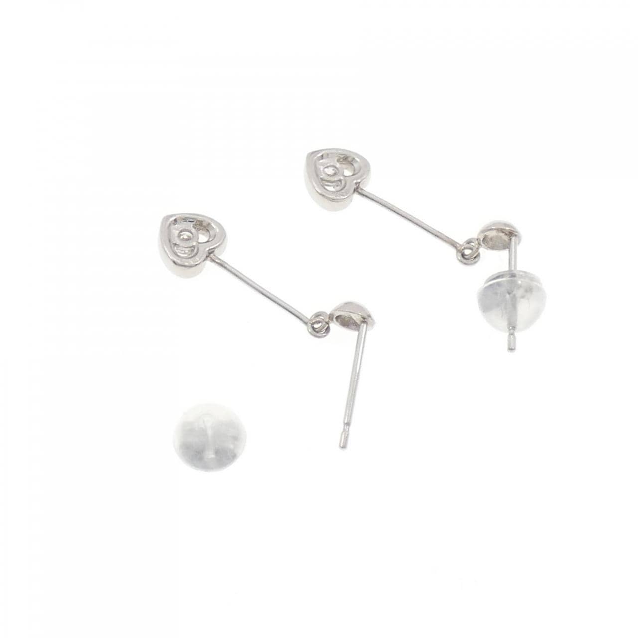 PT900 ハート ダイヤモンド ピアス 0.10CT