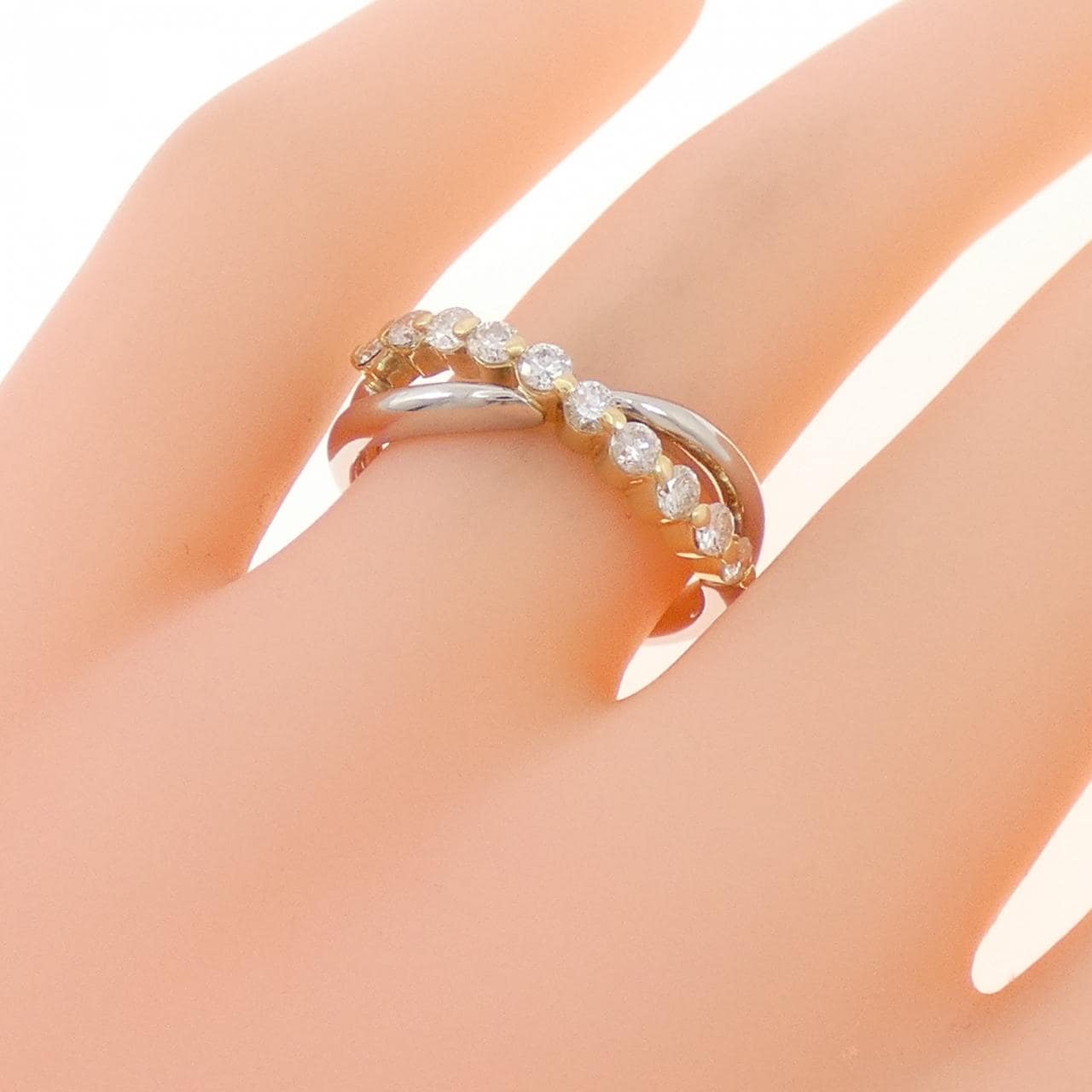 K18YG/PT900 ダイヤモンド リング 0.50CT