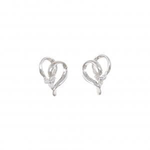 K14WG ハート ダイヤモンド ピアス 0.04CT