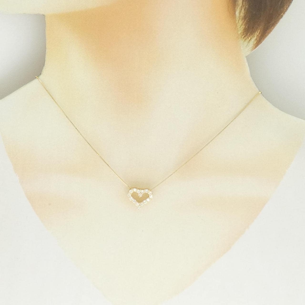 K18YG ハート ダイヤモンド ネックレス 0.50CT