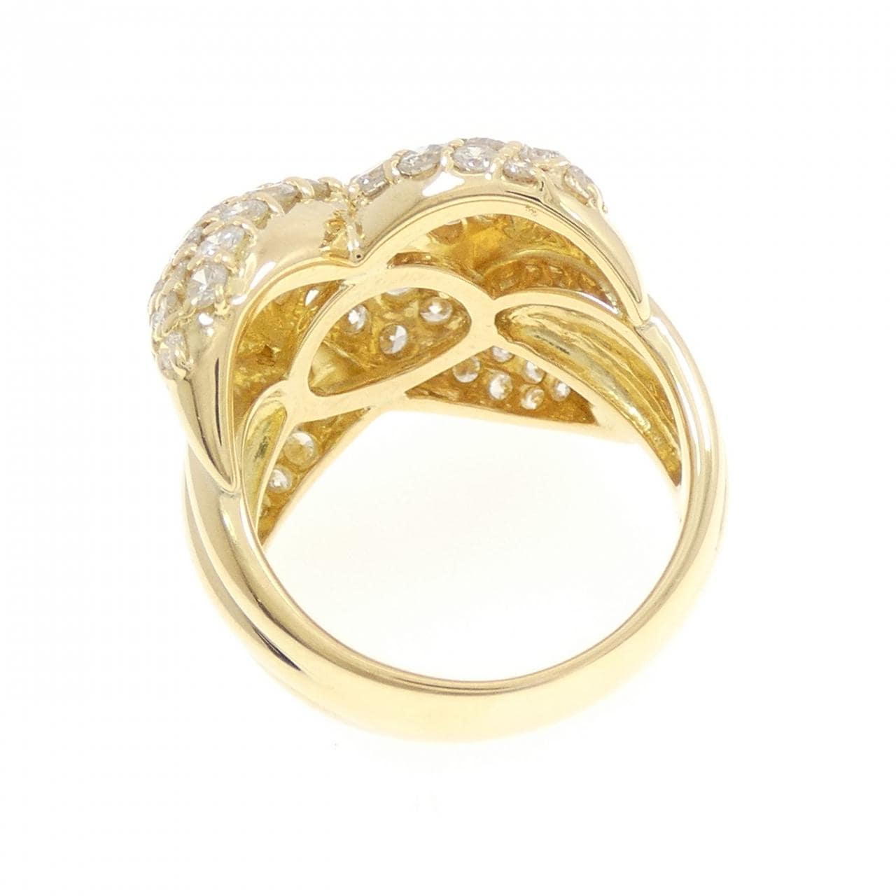 K18YG パヴェ ダイヤモンド リング 3.08CT