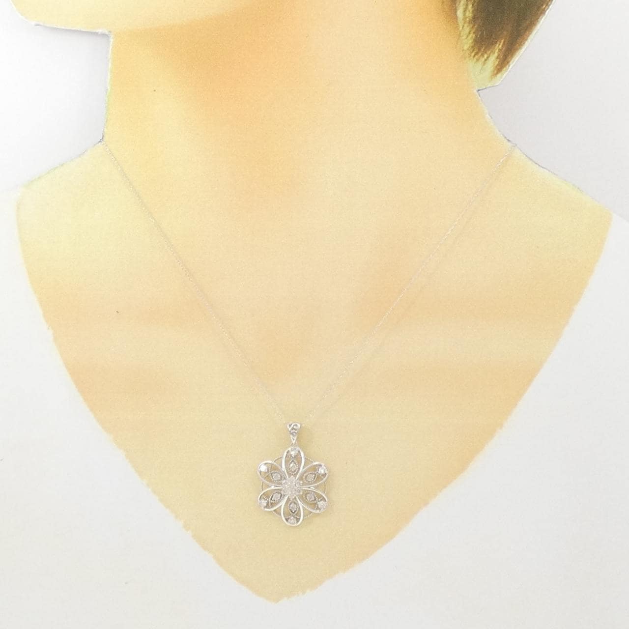 K18WG ダイヤモンド ネックレス 0.50CT