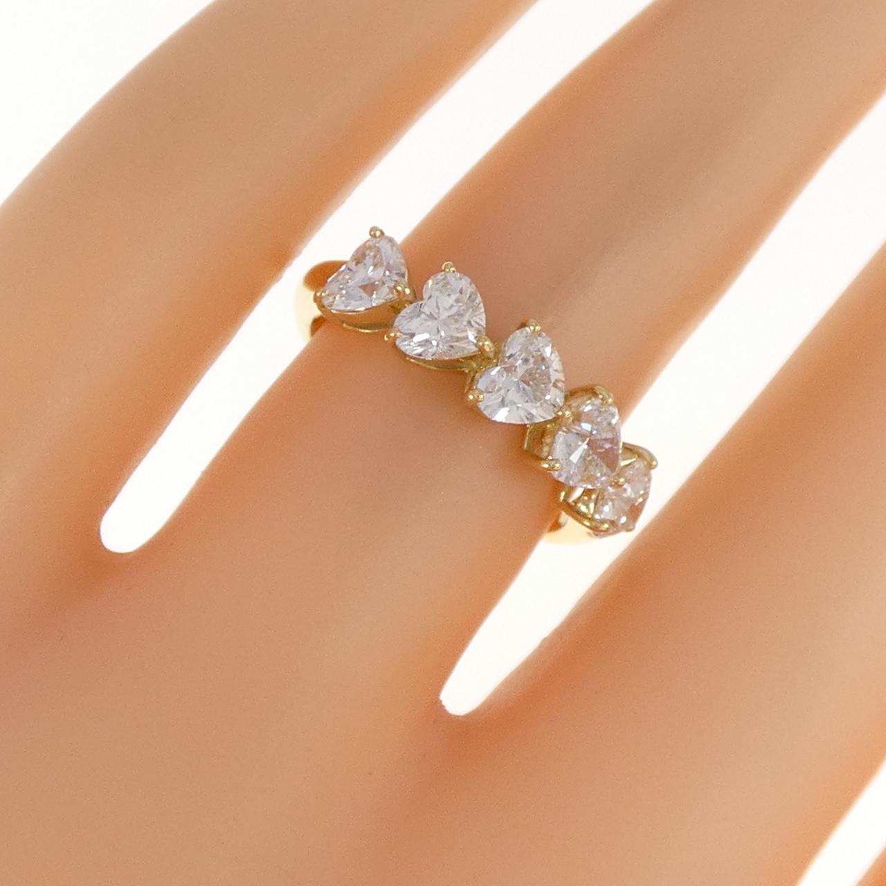 【新品】K18YG ダイヤモンド リング 1.515CT F SI1-2 ハートシェイプ
