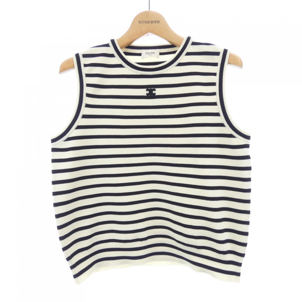 セリーヌ CELINE トリオンフノースリーブマリニエールセーター RY04W0101 タンクトップ