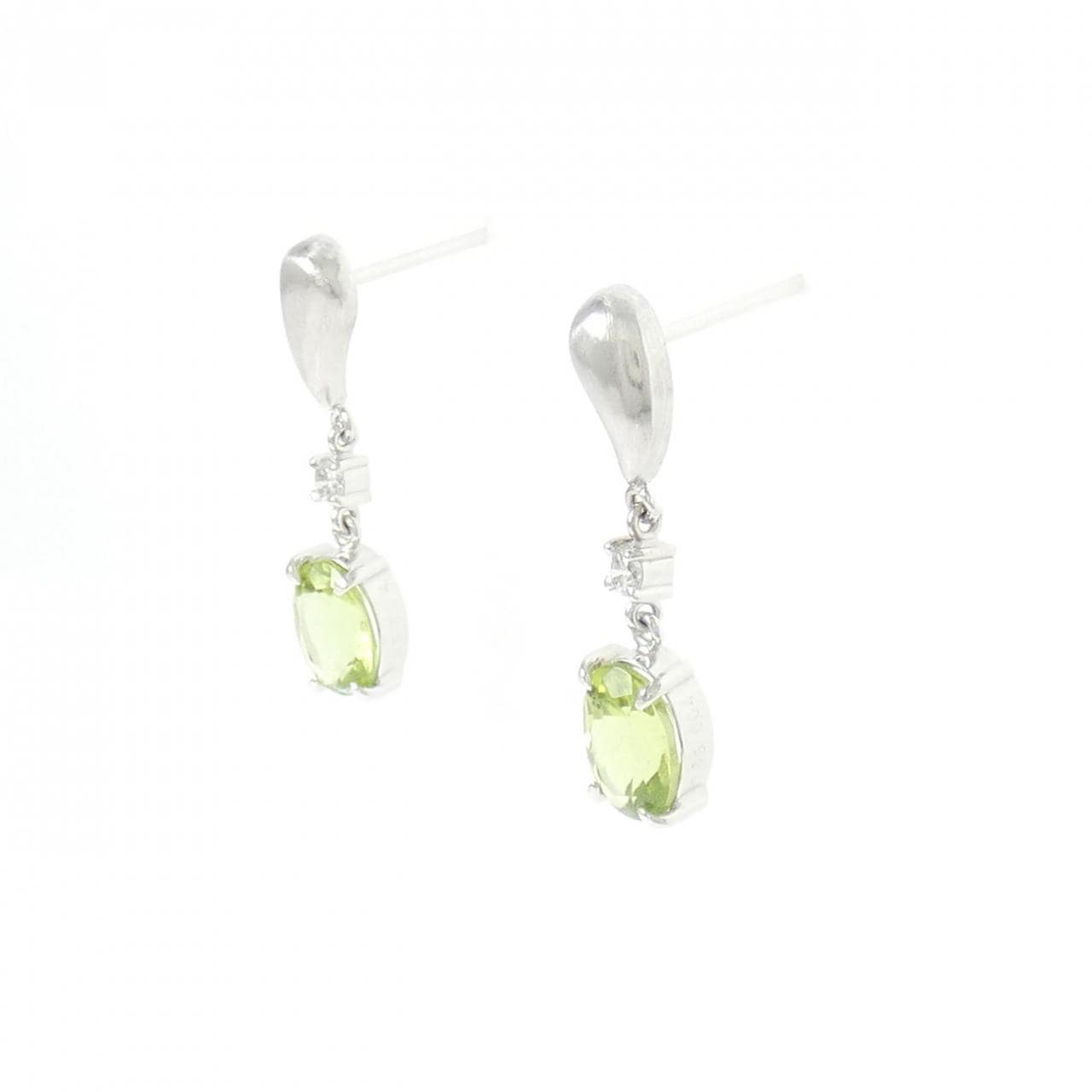 750WG/K18WG ペリドット ピアス 1.70CT