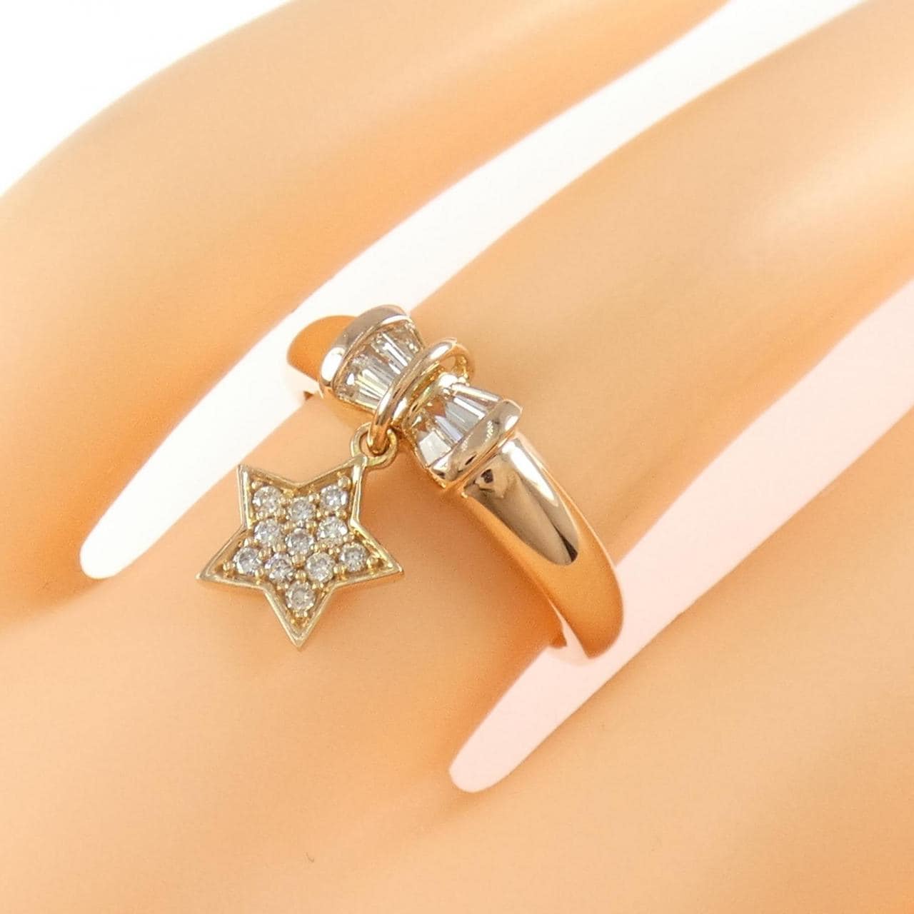 K18PG スター ダイヤモンド リング 0.29CT