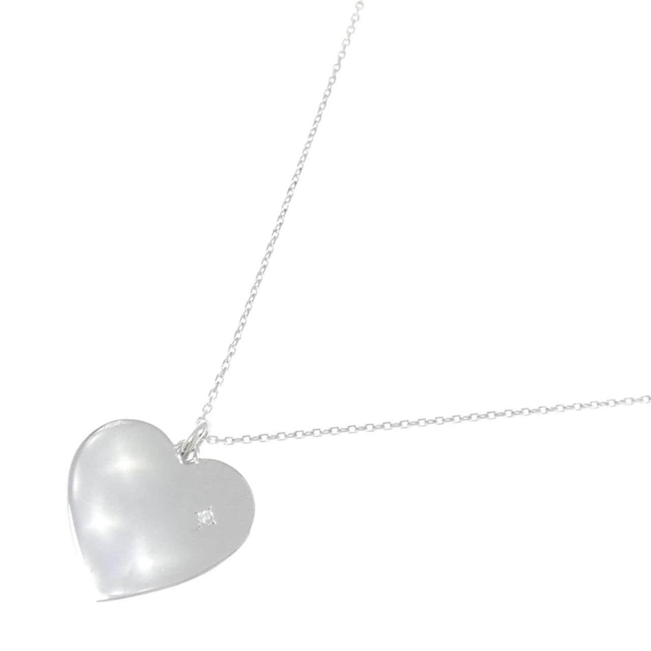 K18WG heart Diamond necklace 0.01CT