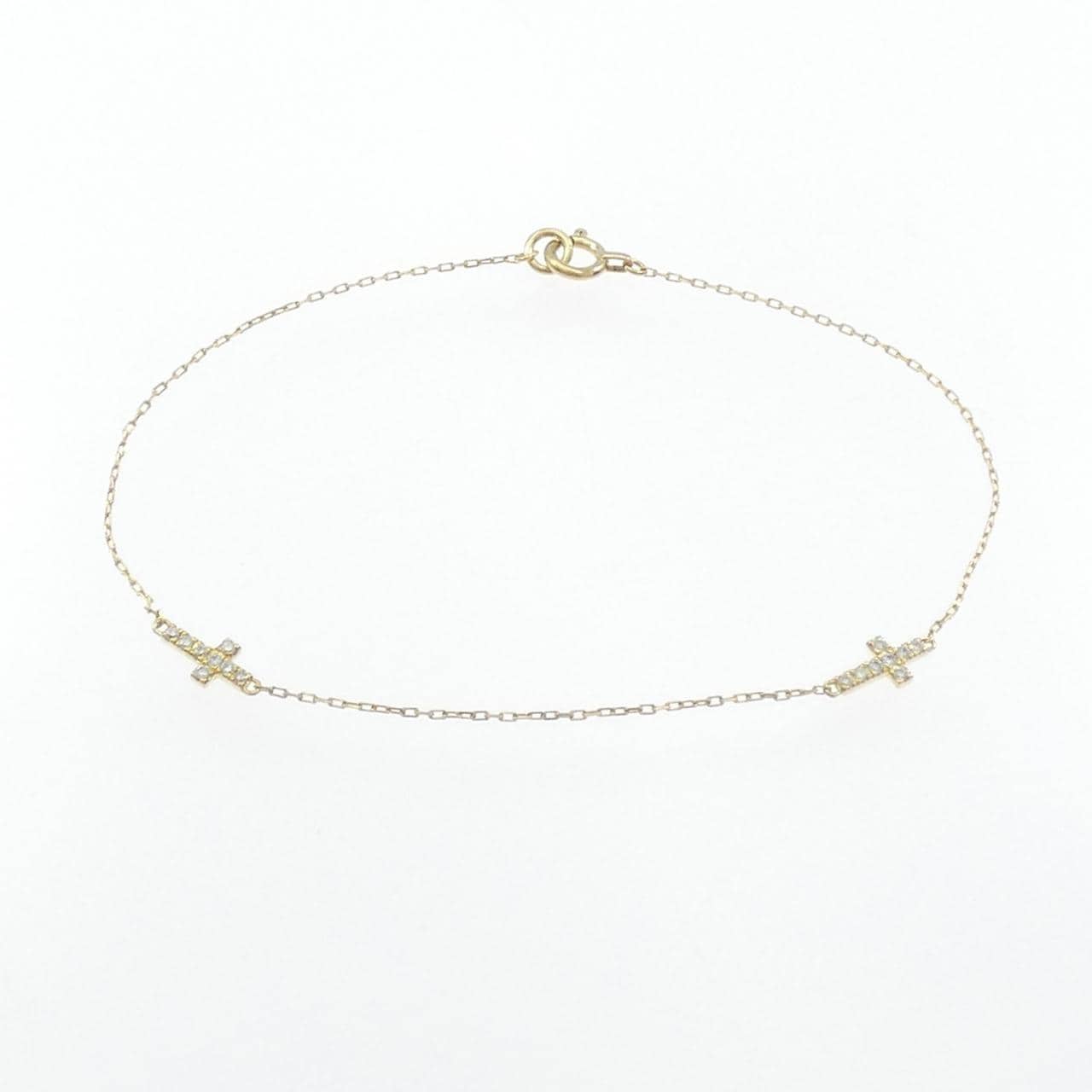 K18YG クロス ダイヤモンド ブレスレット
