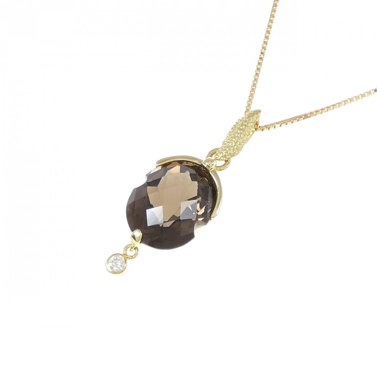 K18YG スモーキークオーツ ネックレス 3.51CT