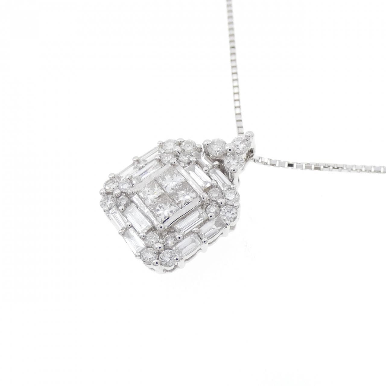 K18WG ダイヤモンド ネックレス 0.75CT