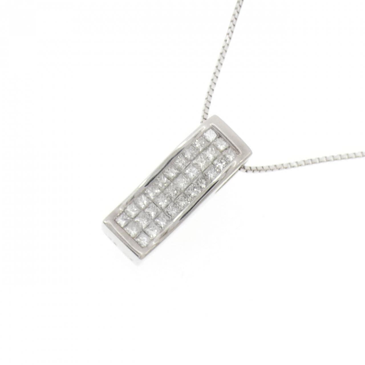 K18WG パヴェ ダイヤモンド ネックレス 0.50CT