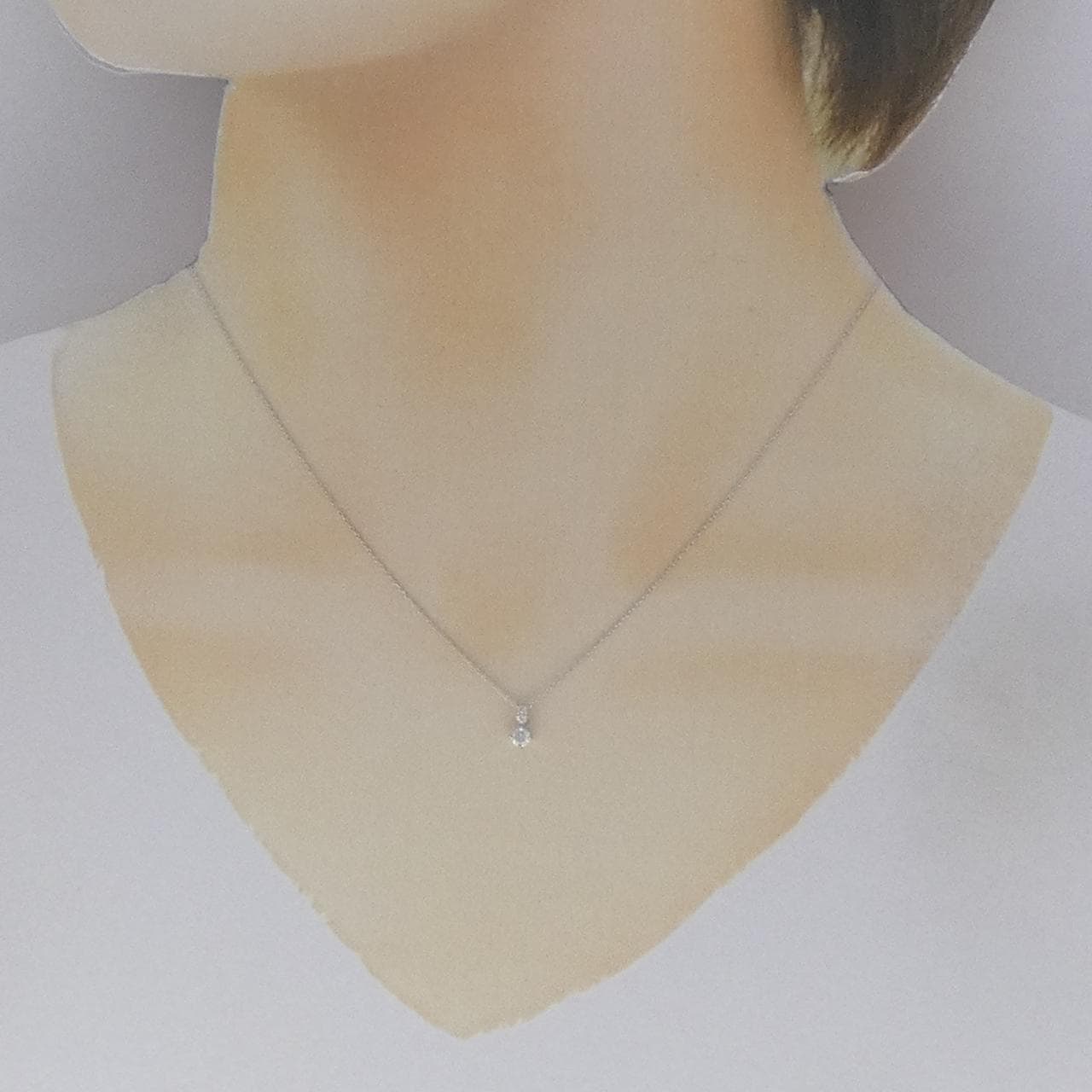 K18WG ダイヤモンド ネックレス 0.10CT