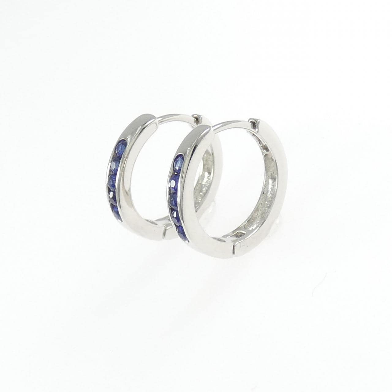 PT900 サファイヤ フープ ピアス 0.20CT