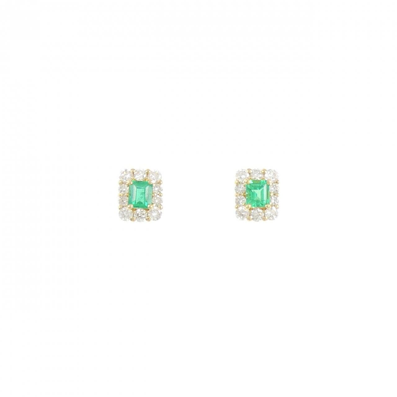 K18YG エメラルド ピアス 0.32CT