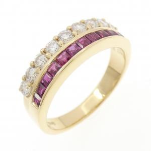 18KYG ルビー リング 0.50CT