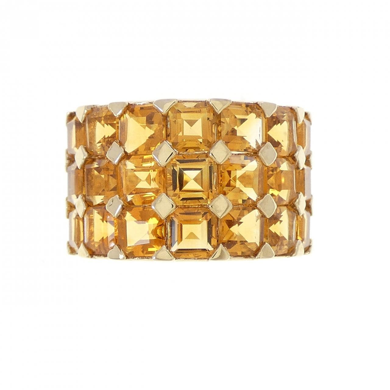 K18YG シトリン リング 6.27CT