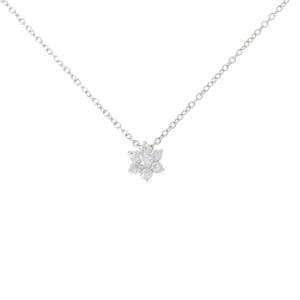 PT900/PT850 フラワー ダイヤモンド ネックレス 0.30CT