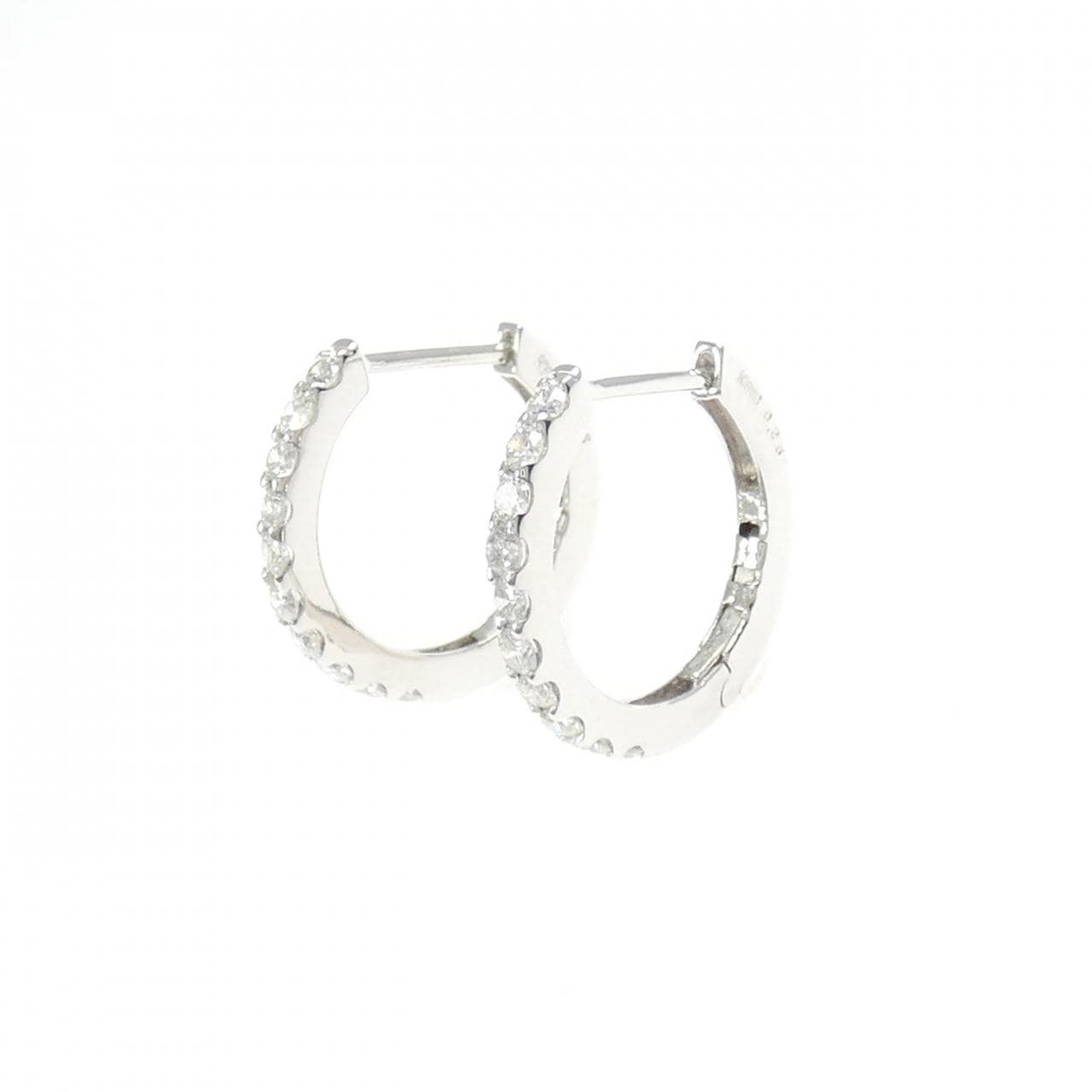 K18WG ダイヤモンド フープ ピアス 0.50CT