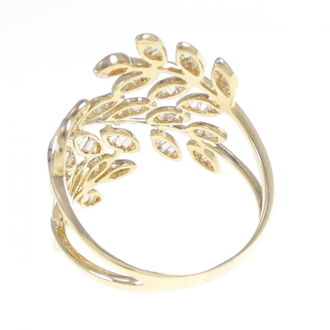 K18YG リーフ ダイヤモンド リング 0.50CT