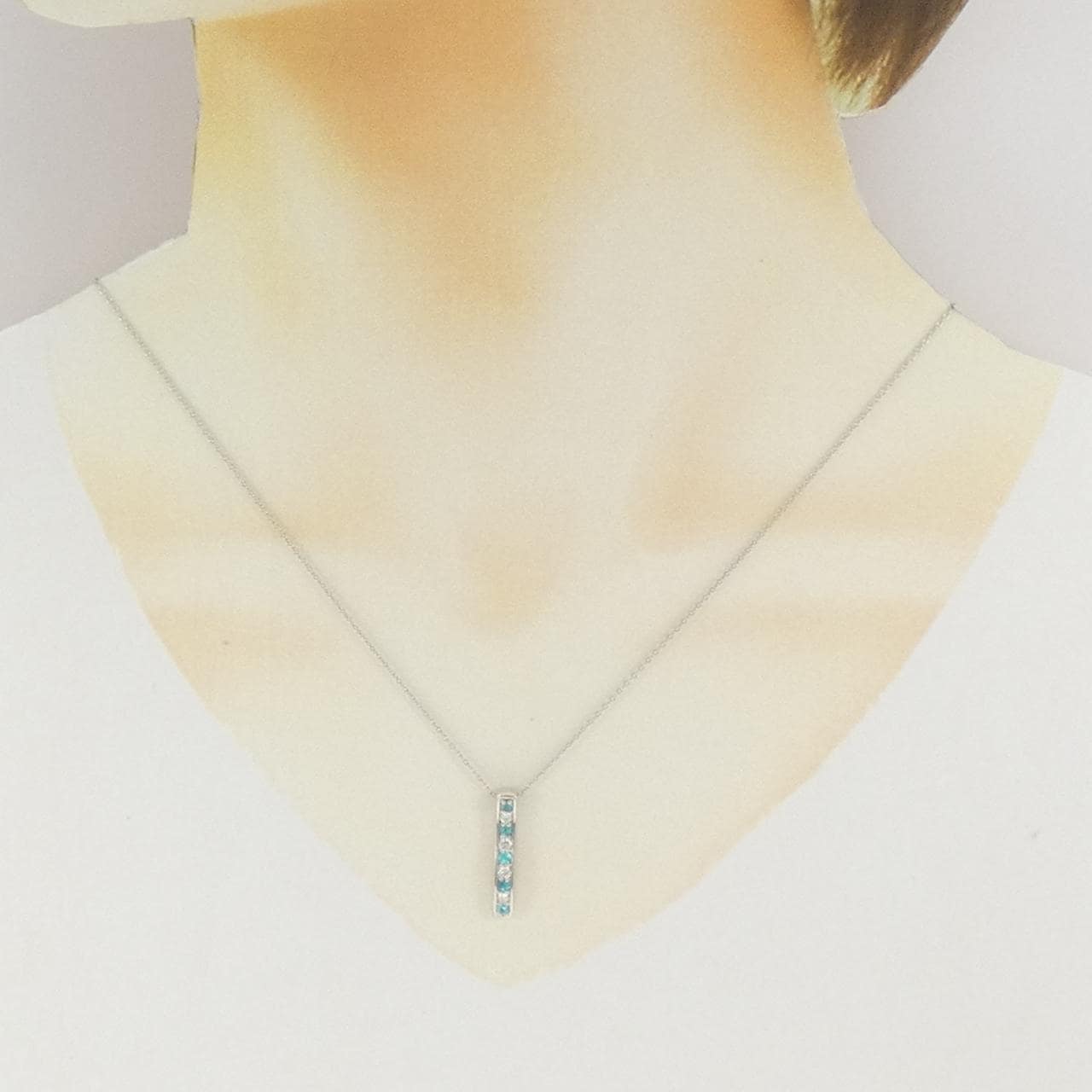 PT900/PT850 パライバトルマリン ネックレス 0.16CT