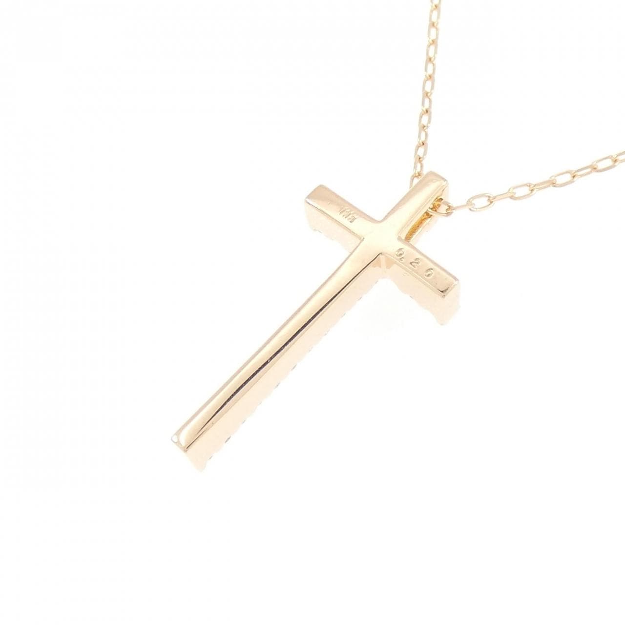 K18PG クロス ダイヤモンド ネックレス 0.20CT
