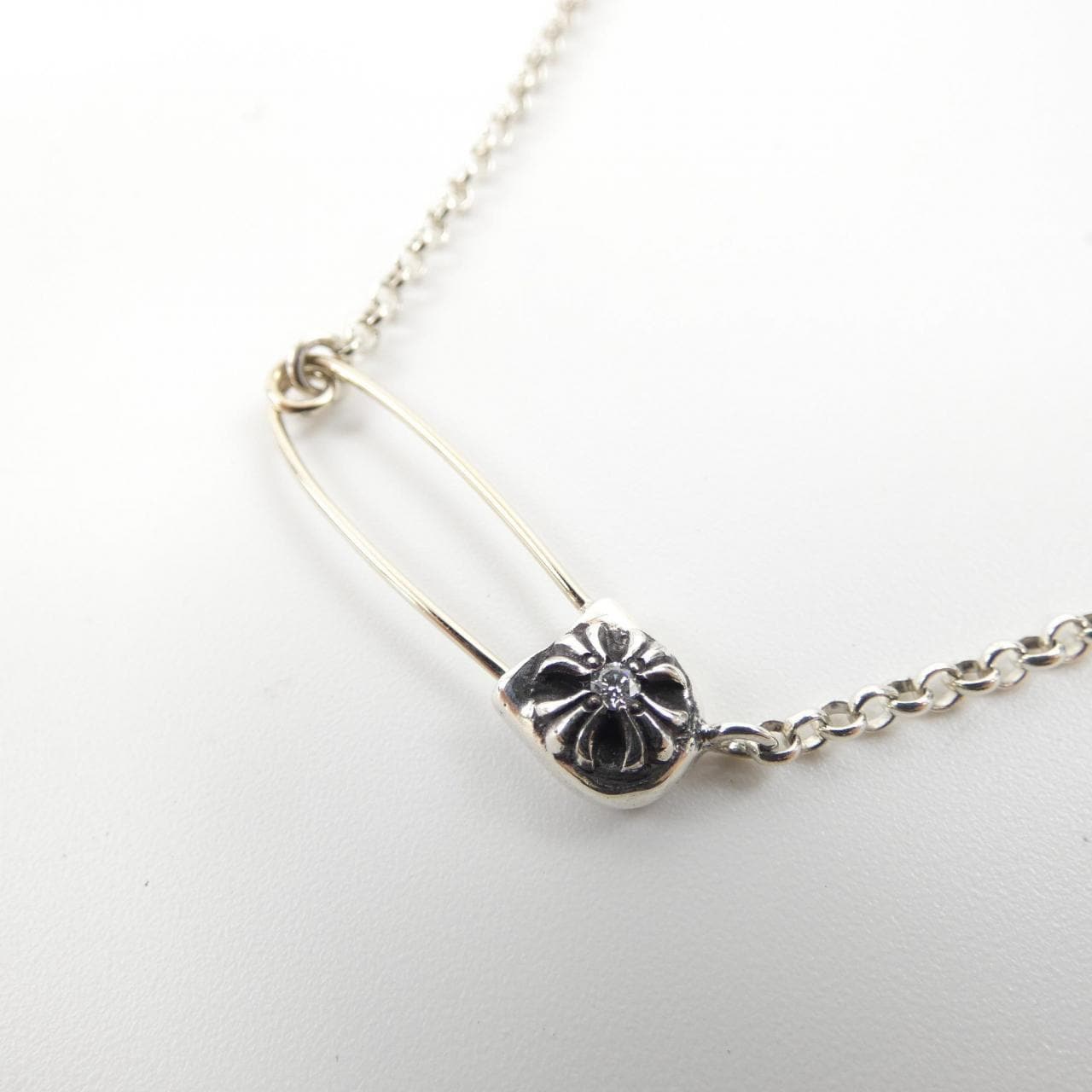 クロムハーツ CHROME HEARTS CHAIN SAFETY PIN CH PLS I16 DMND SNGL 205159902SLVI16212 NECKLACE