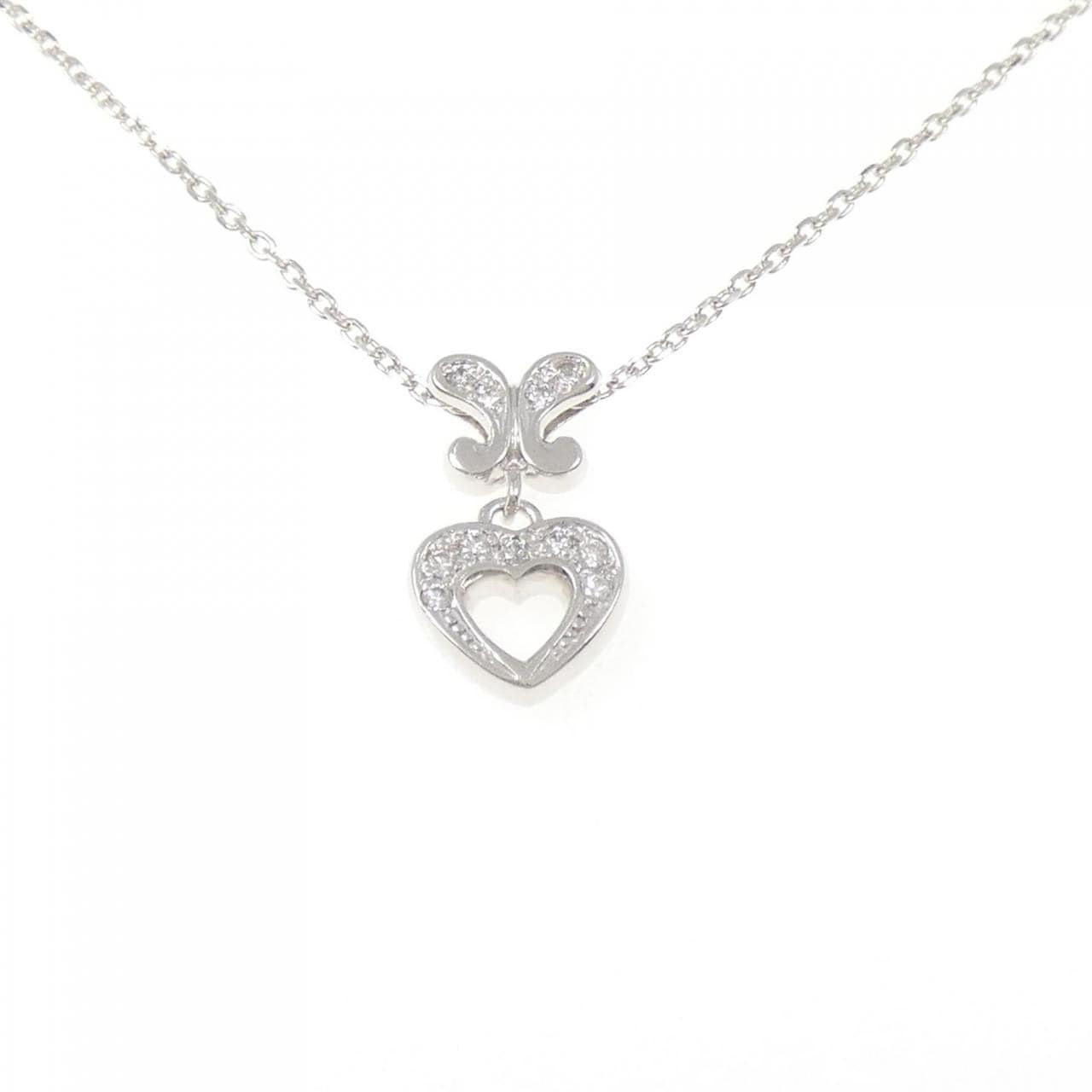 K18WG 心形鑽石項鍊 0.11CT