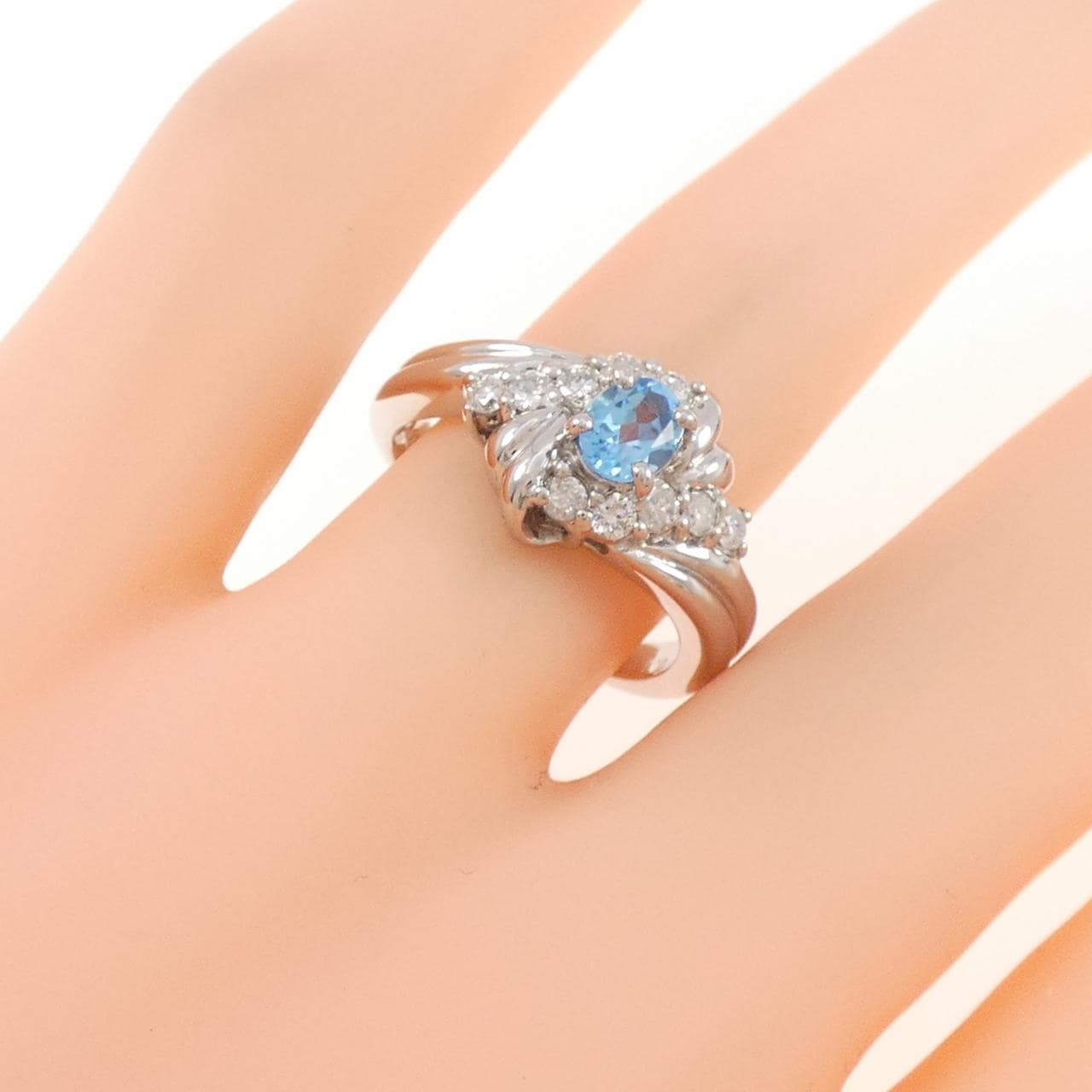 PT900 ブルートパーズ リング 0.34CT