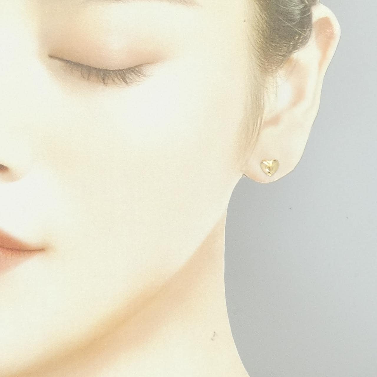 K18YG ハート ピアス