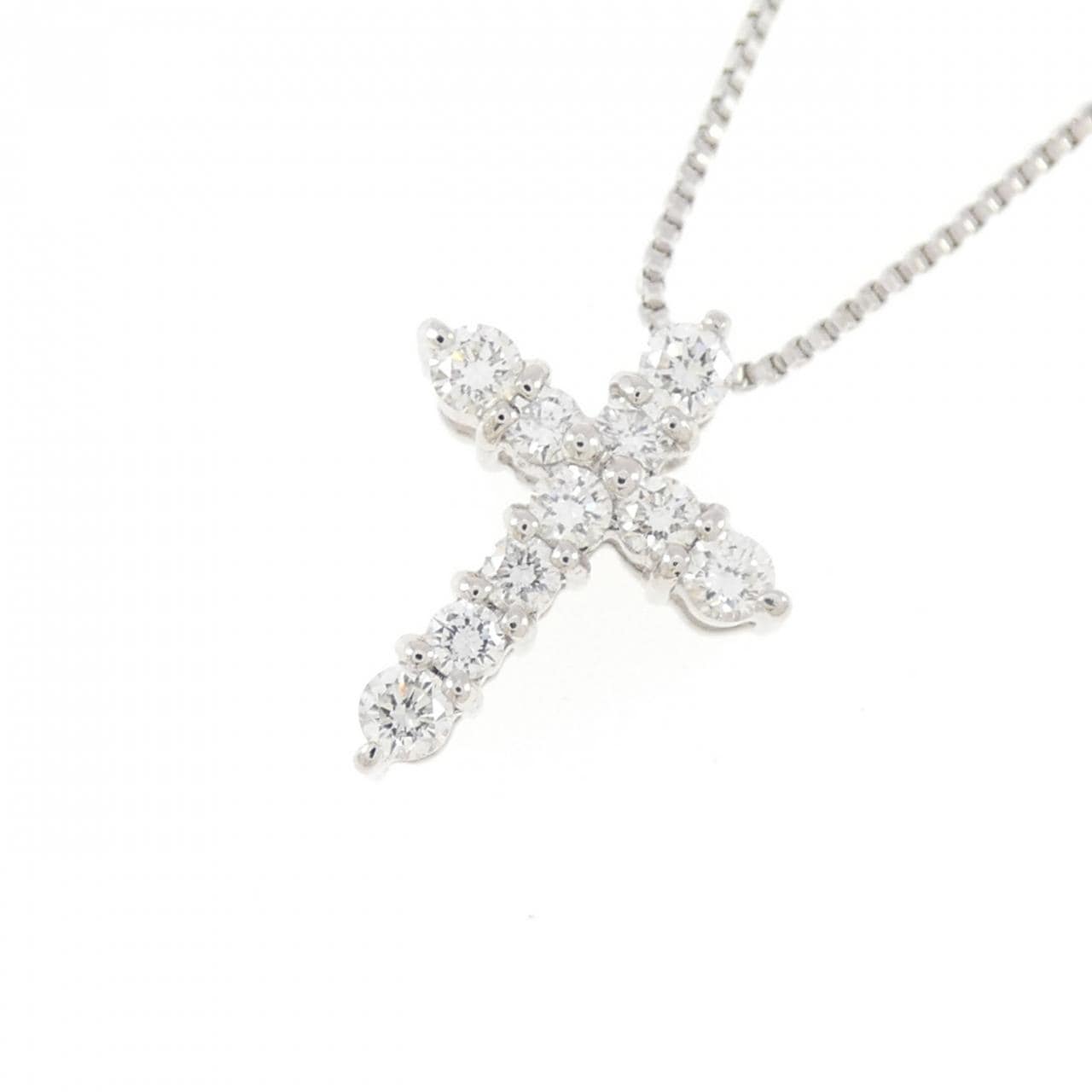 PT900/PT850 クロス ダイヤモンド ネックレス 0.30CT