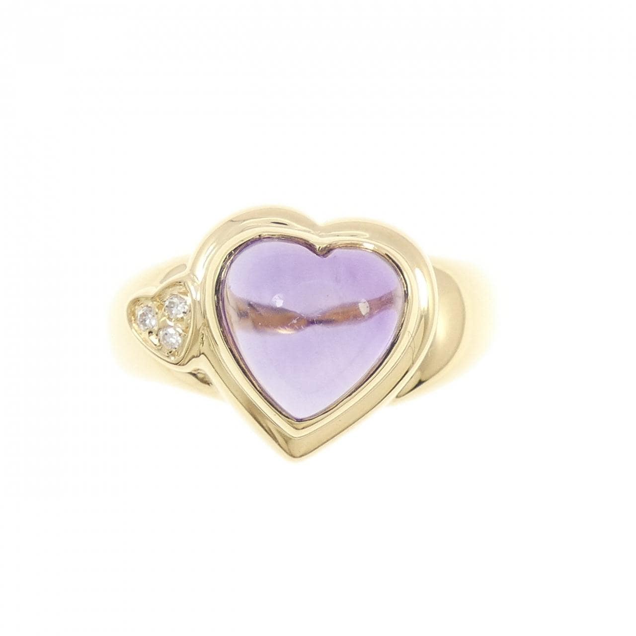 K18YG ハート アメジスト リング 2.31CT