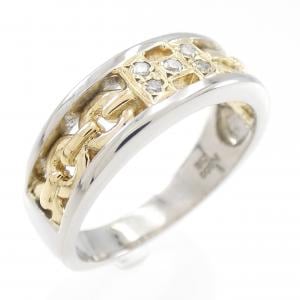 K18YG/PT ダイヤモンド リング 0.05CT