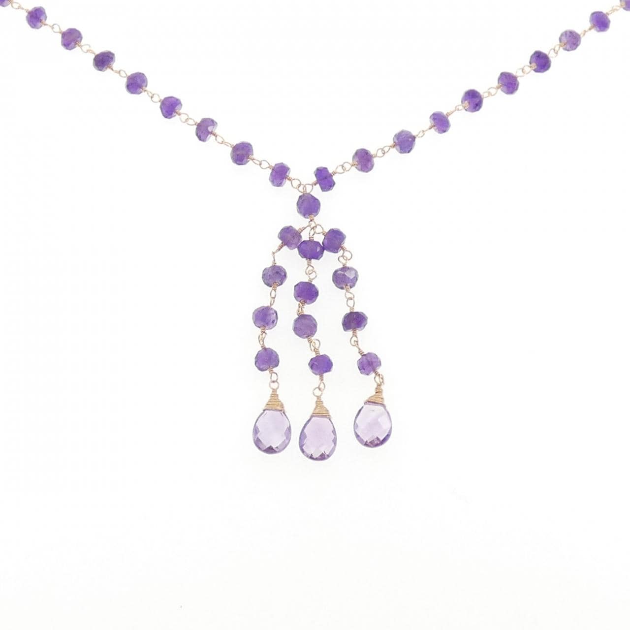 K18YG アメジスト ネックレス 25.95CT