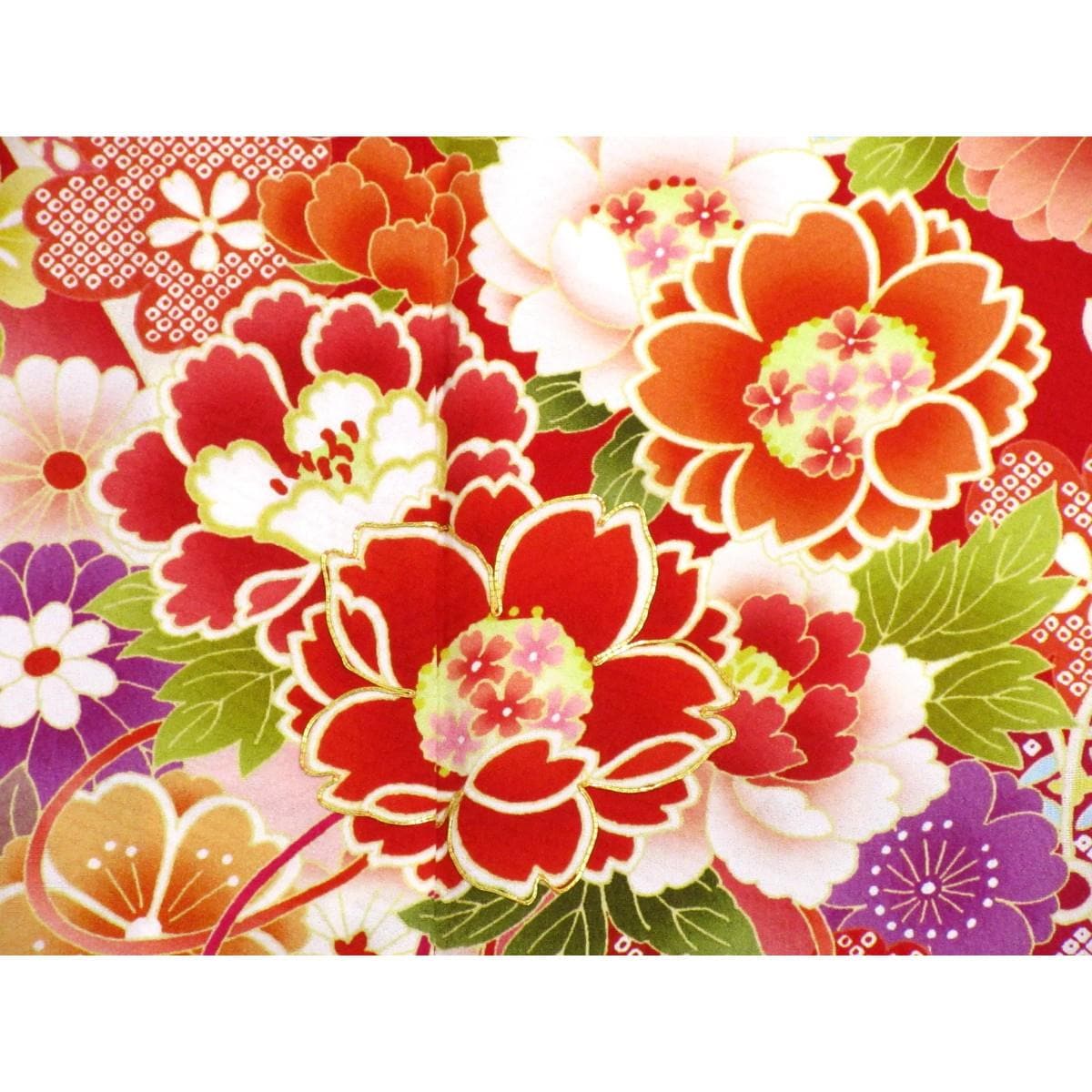 振袖　友禅加工刺繍入り　ボカシ染