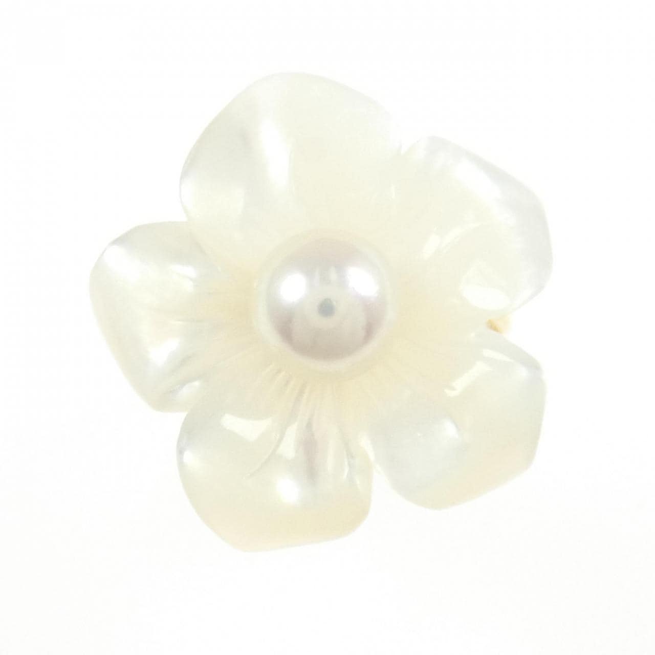K18YG フラワー アコヤパール リング 6.6mm