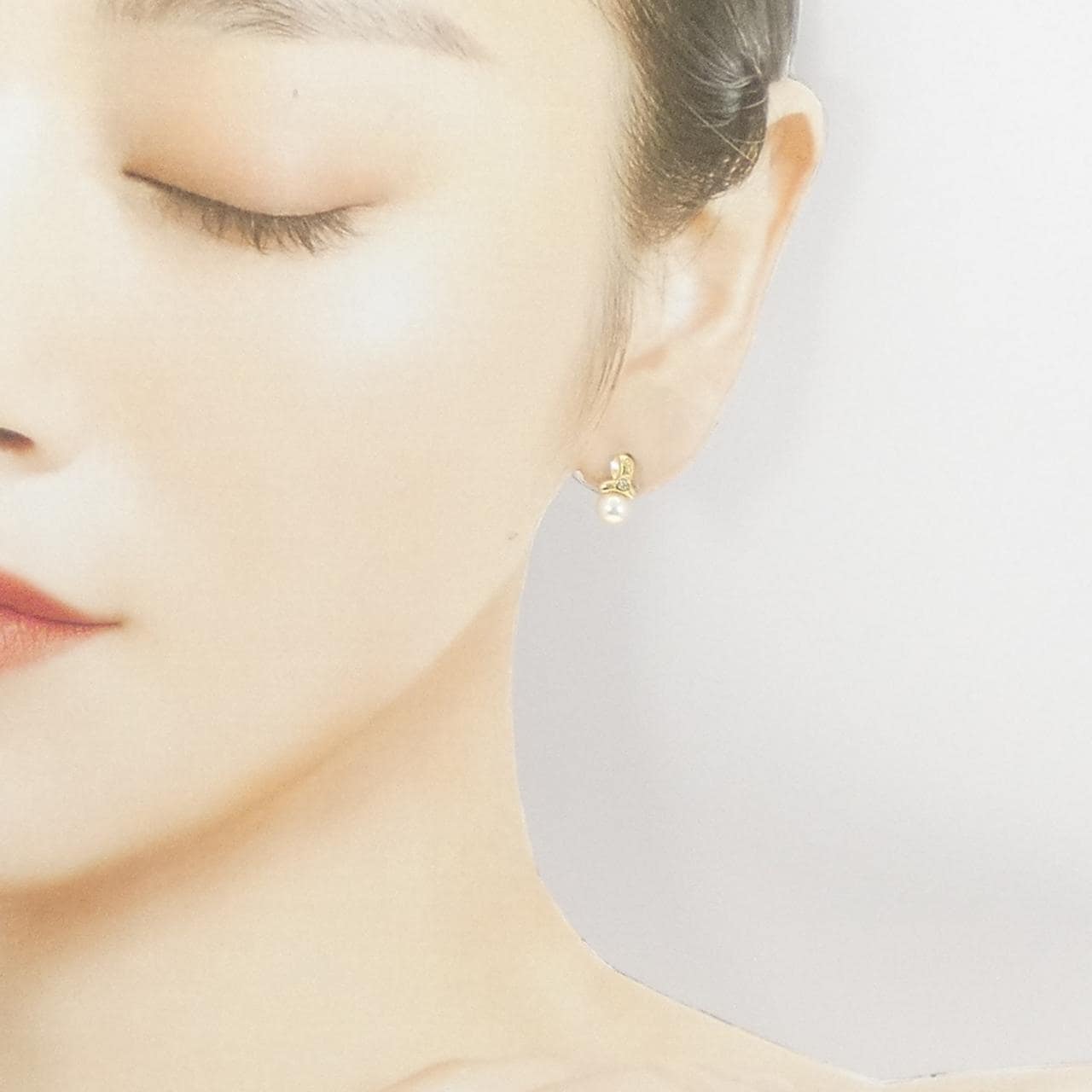 K18YG アコヤパール ピアス 5.4mm