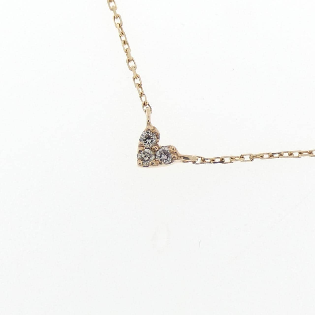 K10YG ハート ダイヤモンド ネックレス 0.01CT