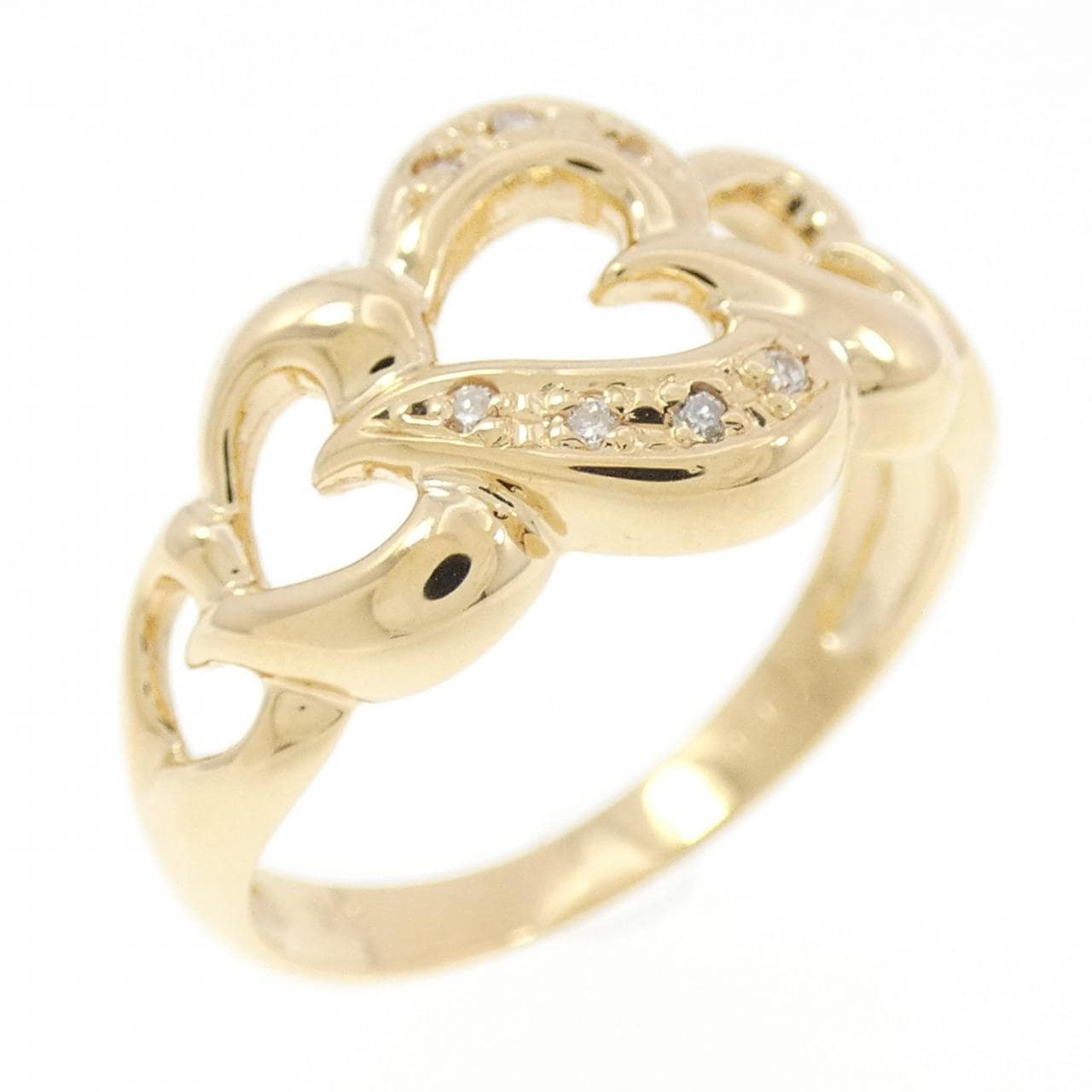 K18YG ハート ダイヤモンド リング 0.04CT