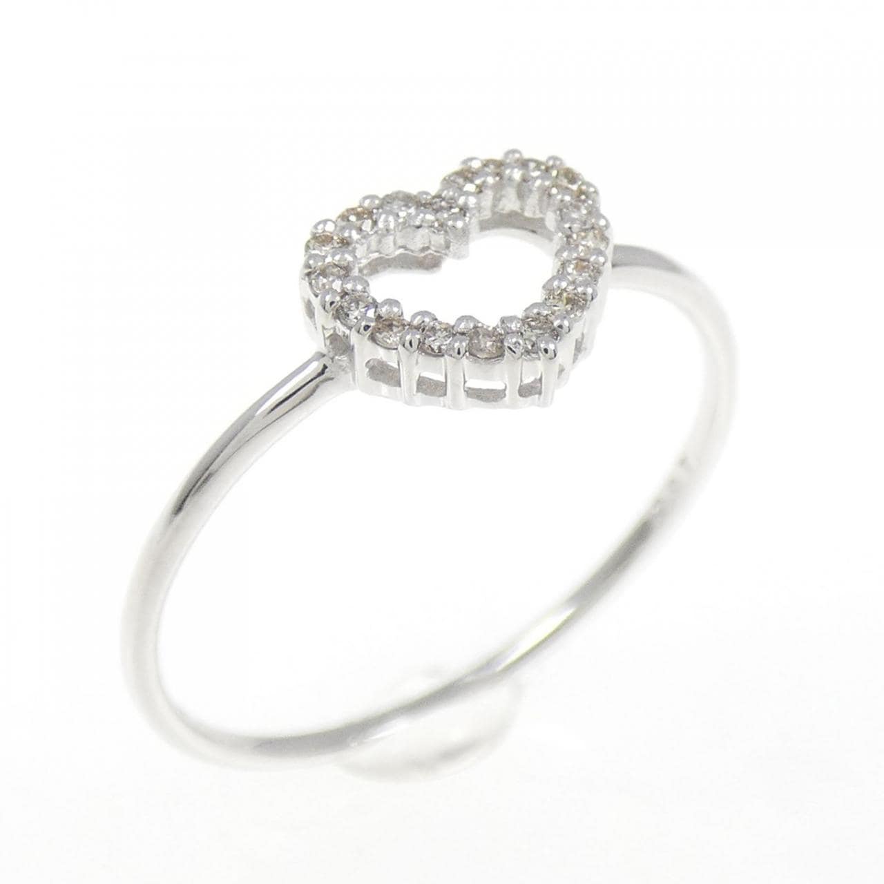 K10WG Heart Diamond Ring 0.07CT