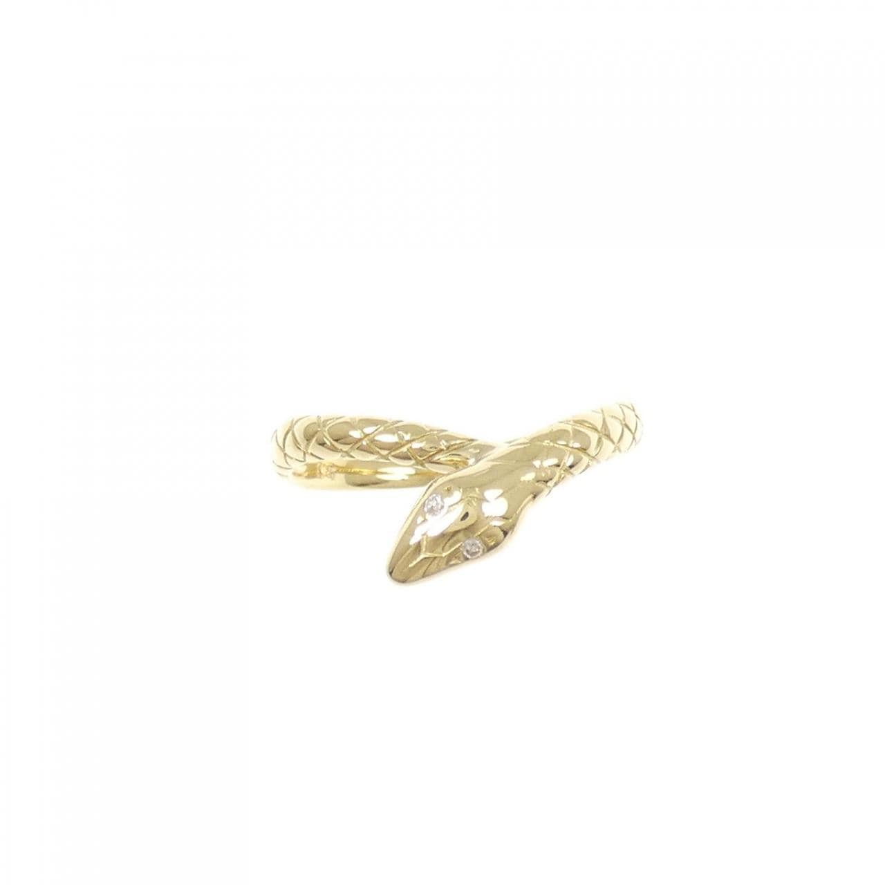 K18YG スネーク ダイヤモンド リング 0.01CT