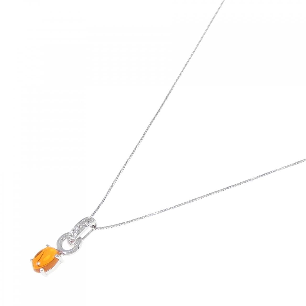 K18WG OPAL necklace 0.53CT