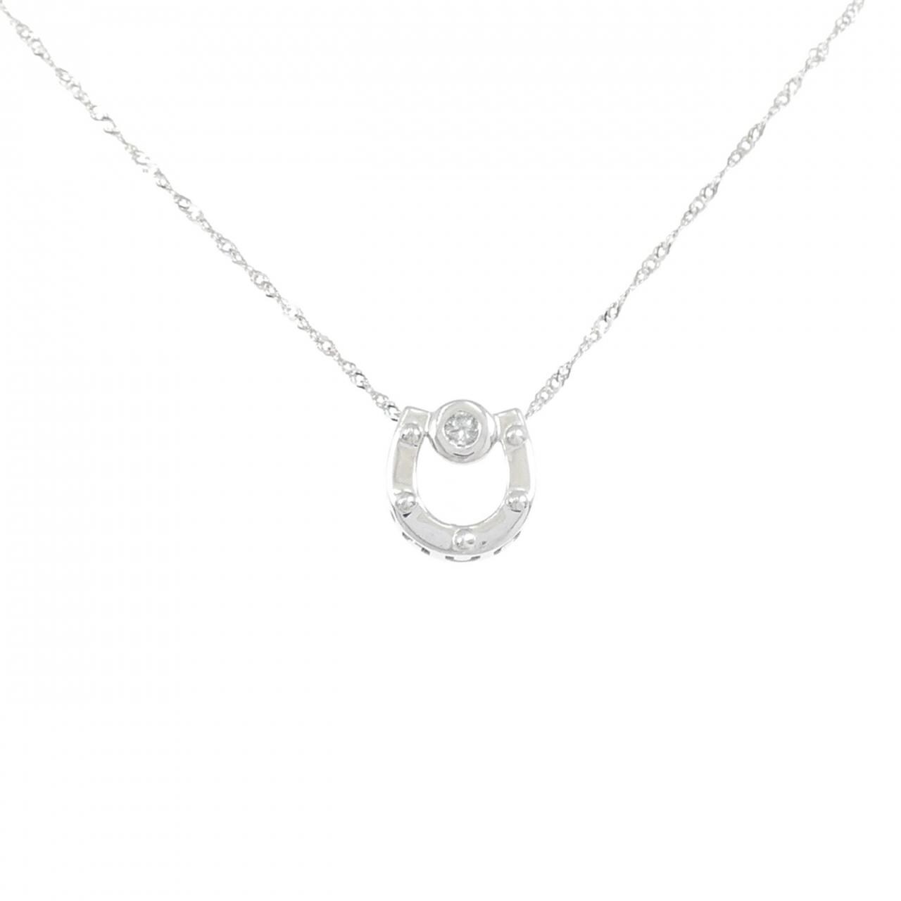 K18WG/750WG ダイヤモンド ネックレス 0.04CT