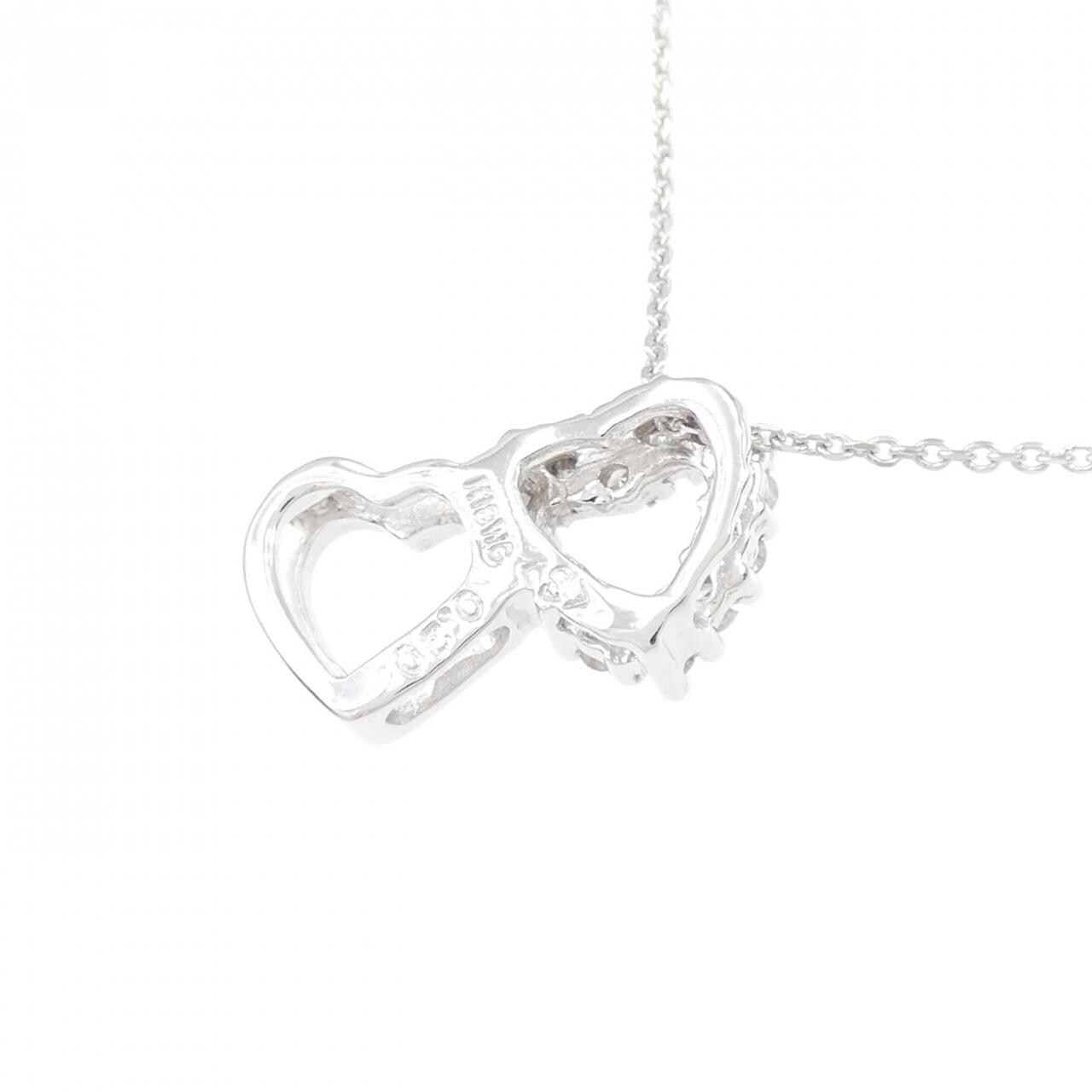 K18WG heart Diamond necklace 0.20CT