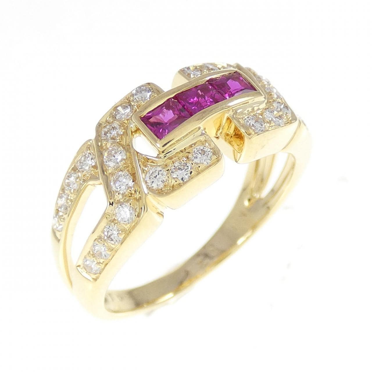 K18YG ルビー リング 0.27CT