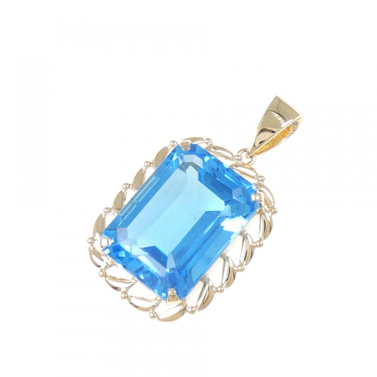 K18YG ブルートパーズ ペンダント 20.75CT