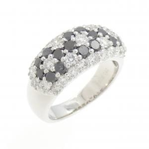 K18WG フラワー ダイヤモンド リング 1.40CT