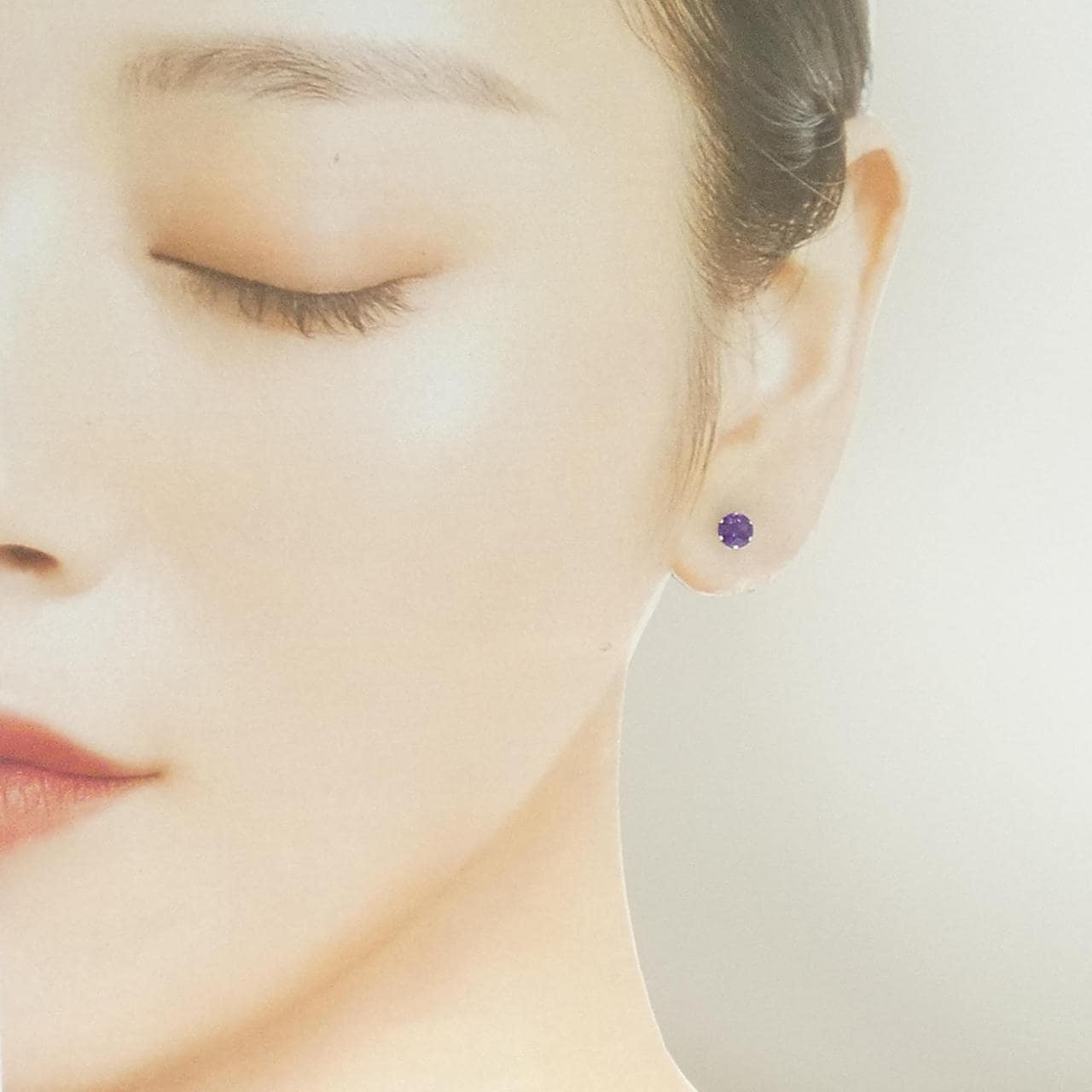 【新品】K18WG アメジスト ピアス